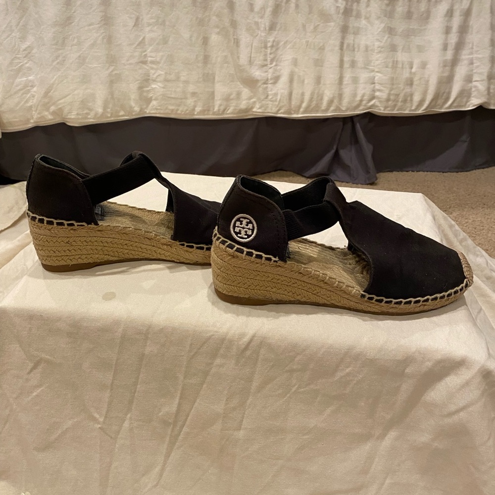 Catalina Tory Burch Espadrilles. Size 6.5, with 2.5” wedge heels.